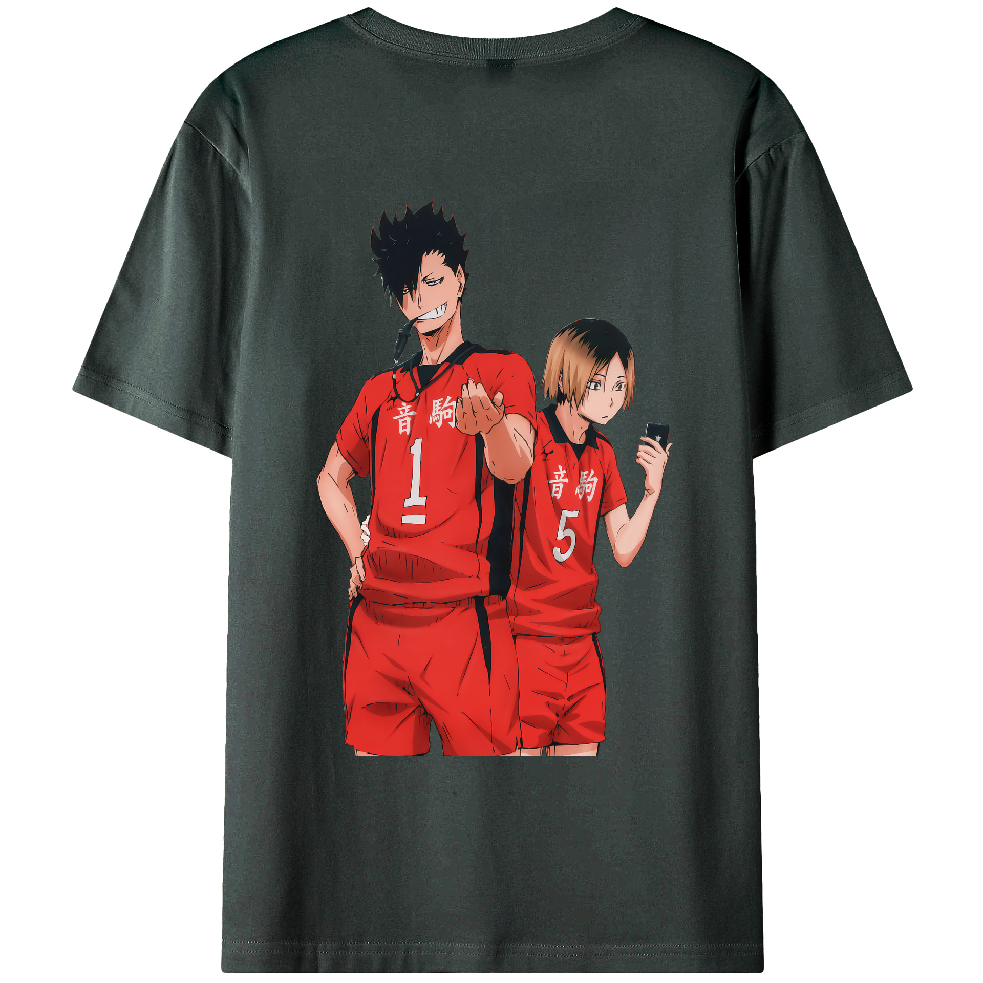 （画像用） ハイキュー!! Haikyu!! 綿100％ メンズ半袖Tシャツ（バックプリント） 通気性